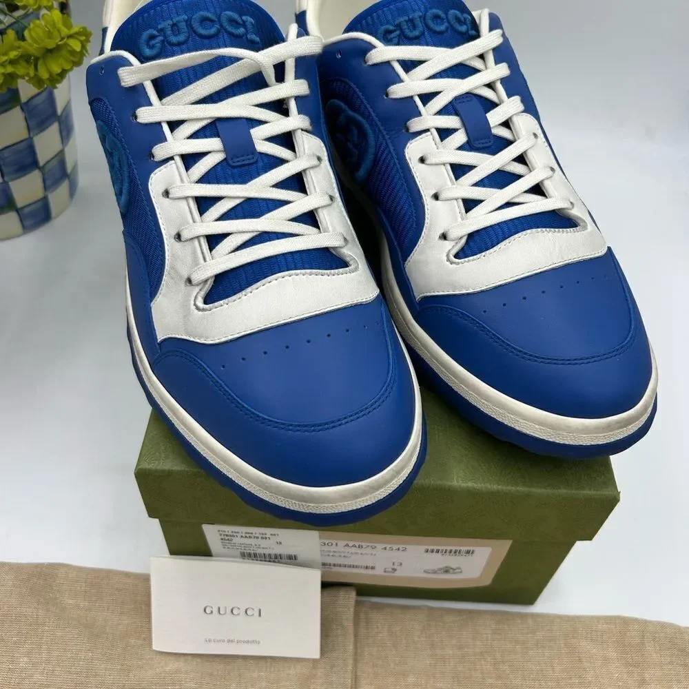 Men's Gucci Mac 80 low top leather sneakers size 13 made in Italy